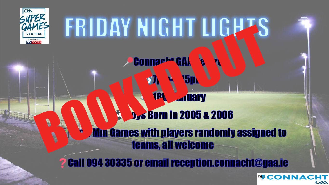 Friday Night Lights 18th Jan now BOOKED OUT
